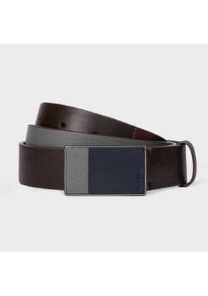 Paul Smith Men's Brown Colour-Block Leather Belt