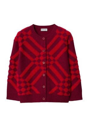 Burberry Kids Wool-Cashmere Check Cardigan (3-14 Years)