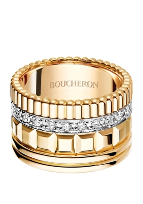 Boucheron Large Yellow Gold And Diamond Quatre Radiant Ring