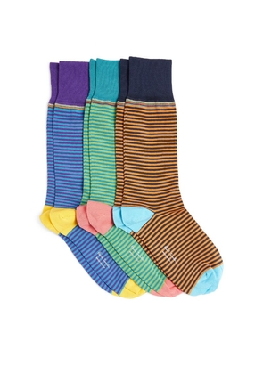 Paul Smith Cotton-Blend Signature Striped Socks (Pack Of 3)