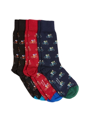 Paul Smith Cotton-Blend Printed Socks (Pack Of 3)