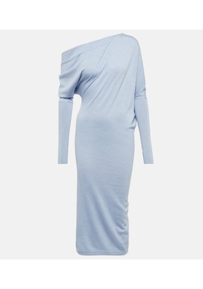 Tom Ford One-shoulder cashmere and silk midi dress