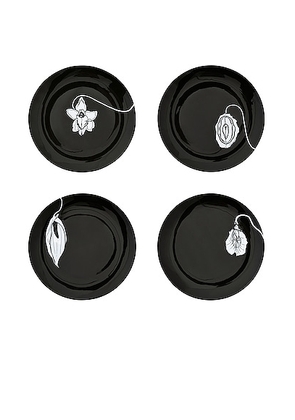 Anissa Kermiche Forniplates Dinner Plates Set of Four in White & Black - Black. Size all.