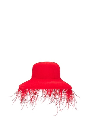 Clyde Plasma Hat in Scarlet Velour - Red. Size all.