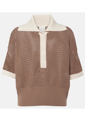 Varley Finch open-knit cotton polo shirt