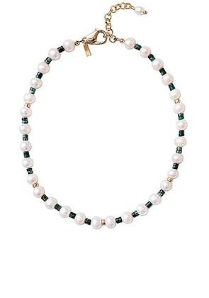 Eliou Fern Necklace in Pearl & Green - Ivory,Green. Size all.