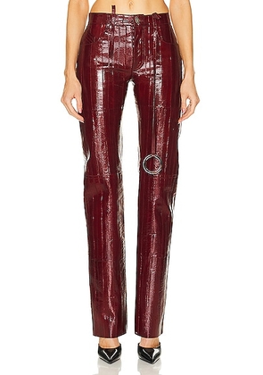THE ATTICO For FWRD Straight Long Pant in Dark Grapes - Burgundy. Size 42 (also in ).