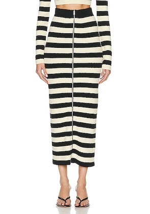 Nanushka Nima Midi Skirt in Creme & Off Black Stripe - Ivory. Size S (also in XS).