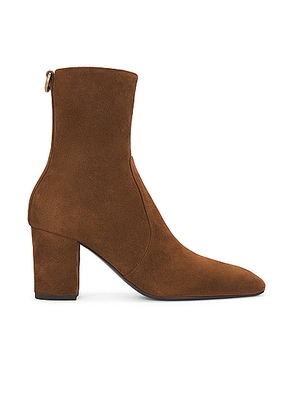 Saint Laurent Betty Zipped Bootie in Land - Brown. Size 37 (also in 37.5, 38, 38.5, 39, 39.5, 40).