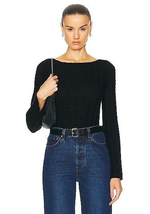 Guest In Residence Longsleeve Flare Top in Black - Black. Size L (also in M, S, XL, XS).
