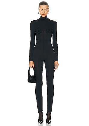 Magda Butrym Long Sleeve Jumpsuit in Black - Black. Size 34 (also in 36, 38, 40).