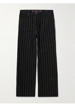 MANAAKI - Rangi Straight-Leg Pinstriped Jeans - Men - Black - UK/US 28