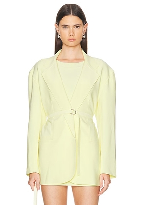 Norma Kamali Oversized Single Breasted Jacket in Butter Yellow - Yellow. Size L (also in M, S, XL, XS).