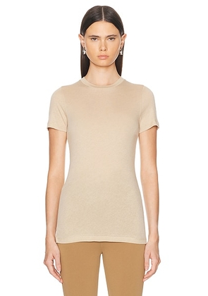 WARDROBE.NYC Fitted Short Sleeve Top in Khaki - Beige. Size L (also in M, S, XL, XS, XXS).