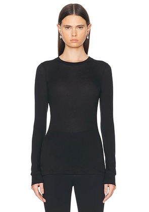WARDROBE.NYC Fitted Long Sleeve Top in Black - Black. Size L (also in M, S, XL, XS, XXS).