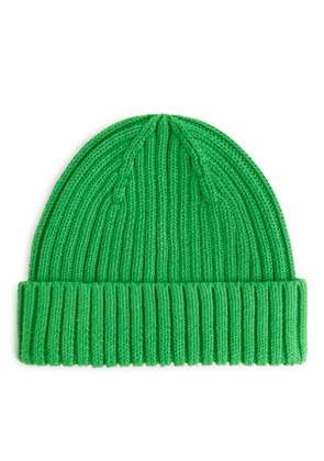 Rib Knit Baby Beanie - Green