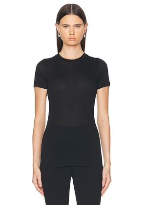 WARDROBE.NYC Fitted Short Sleeve Top in Black - Black. Size L (also in M, S, XL, XS, XXS).