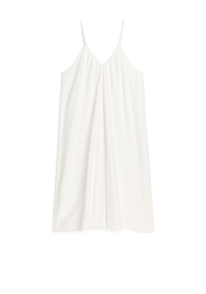 Cotton Towelling Strap Dress - White