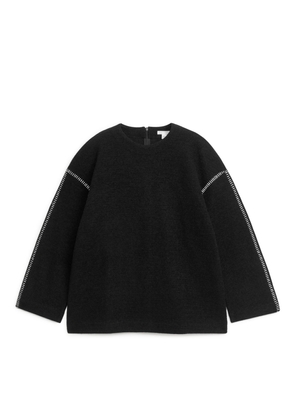 Boiled Wool Sweatshirt - Black