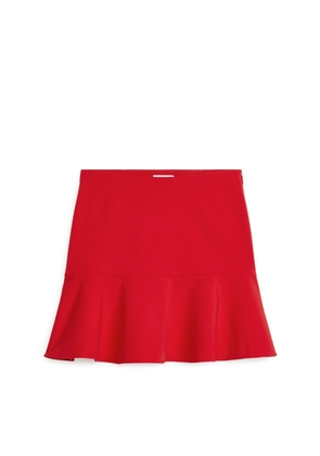 Flared Mini Skirt - Red