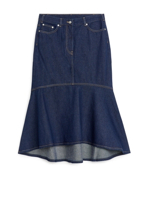Midi Denim Skirt - Blue