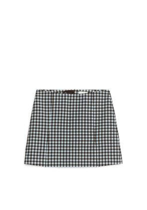 Mini Wool Blend Skirt - Brown