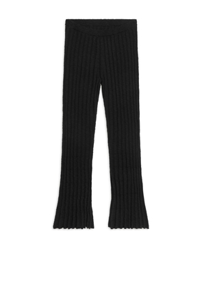 Ribbed Bouclé Trousers - Black