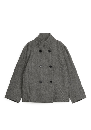 Shawl-Collar Wool Jacket - Grey