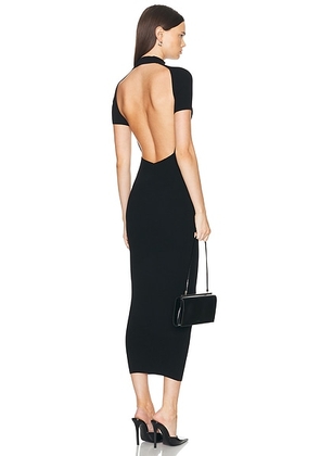 Zeynep Arcay Backless Knit Midi Dress in Black - Black. Size 0 (also in 2).