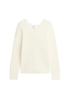 Twisted Cotton Jumper - White