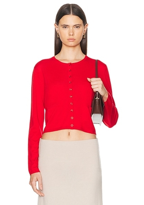 LESET James Cardigan Sweater in Lipstick - Red. Size L (also in M, S, XS).