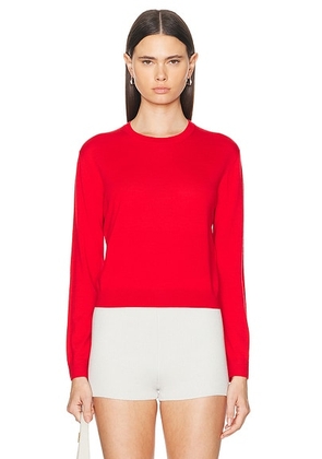 LESET James Classic Crew Sweater in Lipstick - Red. Size L (also in M, S, XL, XS).