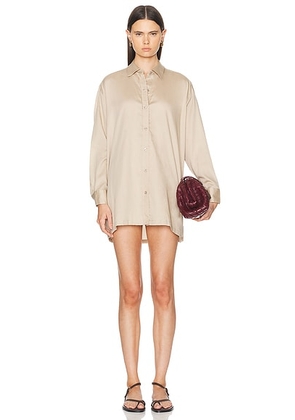 LESET Yoko Oversized Button Down Shirt in Ecru - Ivory. Size M/L (also in XS/S).