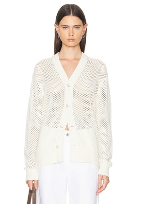 Guest In Residence Net Cardigan in Cream - Cream. Size L (also in M, S, XS).