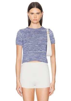 Guest In Residence Speckled Crop Tee in Denim Blue - Blue. Size L (also in M, S, XL, XS).