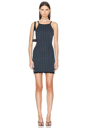 Guest In Residence Checker Tank Dress in Midnight & Denim Blue - Navy. Size L (also in M, S, XL, XS).