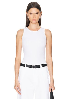 AEXAE Ribbed Top in White - White. Size L (also in M, S, XS, XXS).