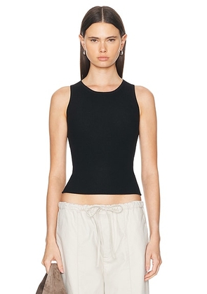 AEXAE Ribbed Top in Black - Black. Size L (also in M, S, XS, XXS).
