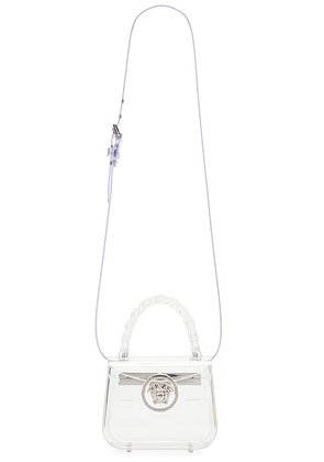 VERSACE Mini Top Handle Bag in Transparent - White. Size all.