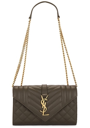 Saint Laurent Small Envelope Chain Bag in Light Musk - Taupe. Size all.