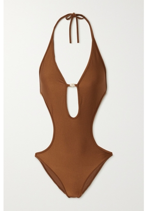 Gucci - Embellished Cutout Swimsuit - Brown - XS,S,M,L