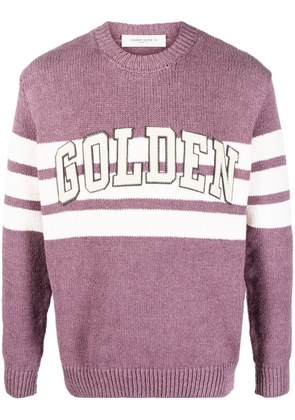 Golden Goose logo-patch knitted jumper - Purple