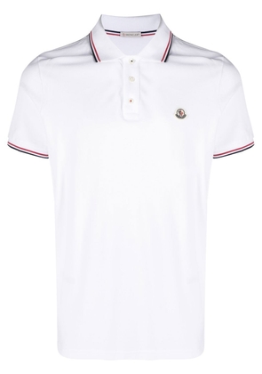 Moncler logo-patch short-sleeve polo shirt - White
