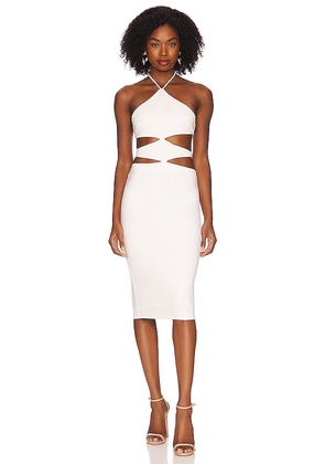 h:ours Silvana Midi Dress in White. Size XL.