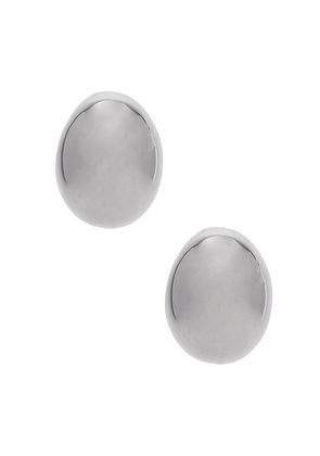 BRACHA Jenny Dome Earrings in Metallic Silver.