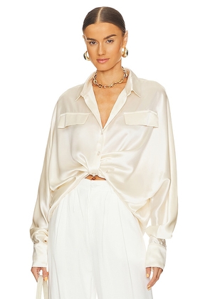 Bubish Celeste Shirt Blouse in Ivory. Size S.