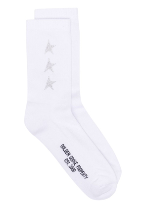 Golden Goose ribbed star-print socks - White
