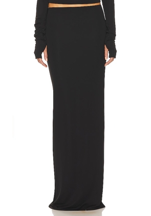 Helsa Matte Jersey Slim Skirt in Black. Size XS.