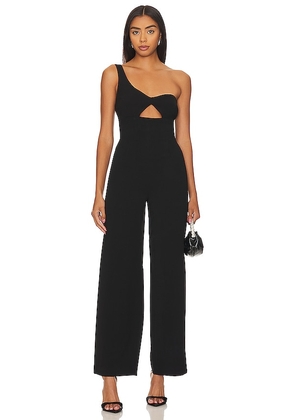 Bardot Ignite One Shoulder Pantsuit in Black. Size 4, 8.