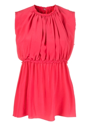 Lanvin ruched sleeveless silk blouse - Pink